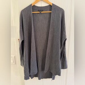 Charcoal Open Front wool Cardigan